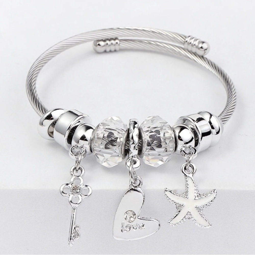 Elegant Silver Charm Bracelet